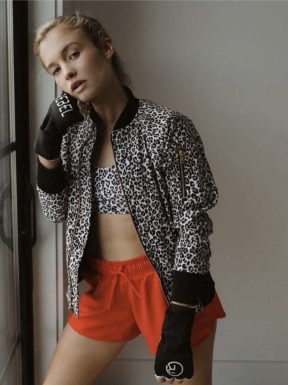 Albion Animal Print Bomber Jacket Size Small